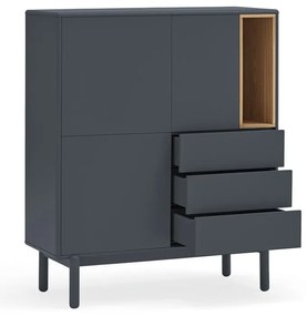 Cassettiera alta grigio scuro 100x120 cm Corvo - Teulat