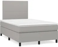 Letto a Molle Materasso e LED Grigio Chiaro 120x190 cm Tessutocod mxl 115356