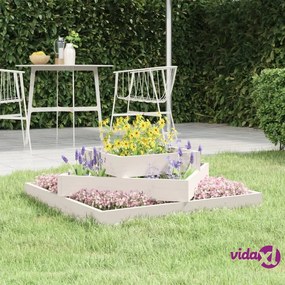 vidaXL Fioriera Bianca 83x83x27 cm in Legno Massello di Pino