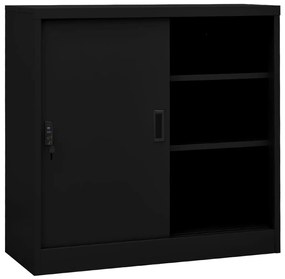 Armadio Per Ufficio Anta Scorrevole Nero 90x40x90cm Acciaio /