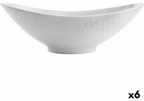 Teglia da Cucina Quid Gastro Ovale Ceramica Bianco (21,5 x 12,5 x 7 cm) (6 Unità)