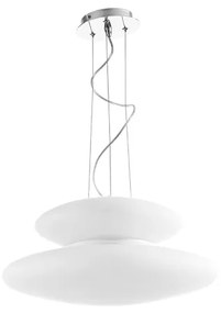 Lampada a sospensione 50 cm PAGODA in vetro Bianco soffiato e acidato PICCOLO