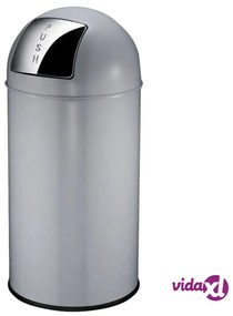 EKO Pattumiera con Coperchio a Pressione 40 L Grigio Opaco