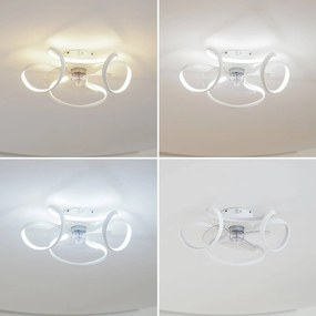 Lindby Ventilatore da soffitto a LED Lomata, bianco, silenzioso, Ø 23 cm