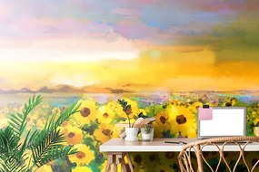 Carta da parati autoadesiva – Campo di girasoli