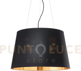 Nordik lampadario 6 luci attacco e27 d.60cm in tessuto nero interno...