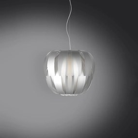 Sospensione Moderna 1 Luce Queen In Polilux Silver D42 Made In Italy