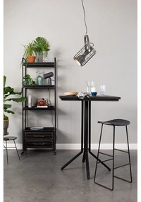 Sedia da bar nera in teak massiccio (altezza della seduta 76 cm) Tangle – White Label