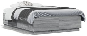 Giroletto luci led grigio sonoma 135x190 cm legno multistrato