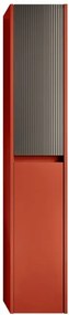 Colonna per mobile bagno Niwa 2 ante P 27 x L 30 x H 160 cm laccato opaco paprika con vetro grigio carbone
