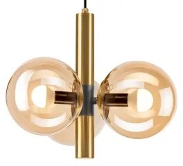 Lampadario a sospensione con filo ROLLO 3xE14/5W/230V oro/fumé beige
