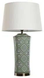Lampada da tavolo Home ESPRIT Bianco Verde Dorato Ceramica 50 W 220 V 40 x 40 x 69 cm