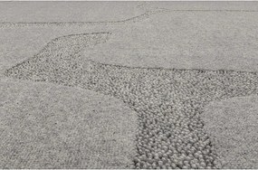 Tappeto in lana grigio 200x300 cm Morphic Organica - Agnella