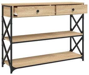 Tavolo consolle rovere sonoma 100x28x75 cm in legno multistrato