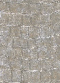 Leder Tapete Bic Croco von Elitis - Kupfer/ Grau