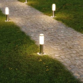 Paletto da Giardino 40cm Acciaio INOX IK06 IP54 Base E27