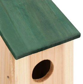 Casette per Uccelli 10 pz in Legno Massello di Abete 12x12x22cm