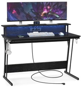 Scrivania con illuminazione integrata SOLEA-X, nera