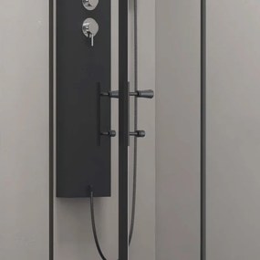 Box doccia 170x80 apertura doppio scorrevole telaio nero KFN6000S - KAMALU