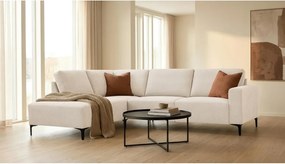 Divano angolare beige (con penisola a sinistra/a L) con rivestimento in ciniglia Fabian – Scandic