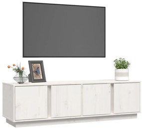 Mobile porta tv bianco 140x40x40 cm in legno massello di pino