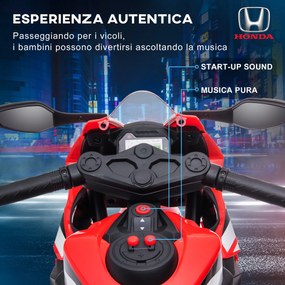 Moto Elettrica per Bambini con Licenza Honda CBR 1000RR 6V Velocità 3km/h Rosso...