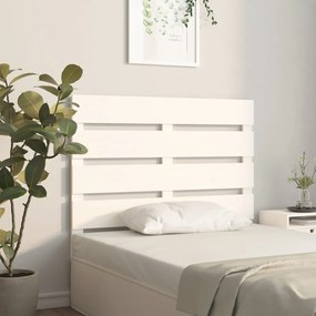 Testiera per letto bianca 90x3x80 cm in legno massello di pino