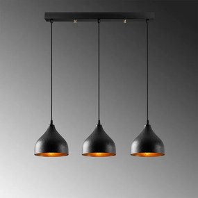 Lampadario nero con paralume in metallo Tattoo – Opviq lights