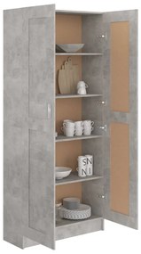 Libreria Grigio Cemento 82,5x30,5x185,5 cm in Legno Multistrato