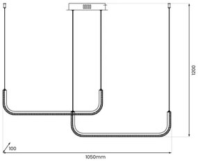 Lampadario LED a sospensione con filo HORIZONT 2xLED/11W/230V nero