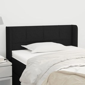 Testiera Ad Orecchio Nera 103x16x78/88 Cm İn Tessuto /
