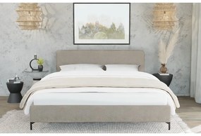 Letto singolo imbottito marrone chiaro con griglia 90x200 cm Barker - Ropez