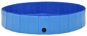 Piscina per cani pieghevole blu 160x30 cm in pvc