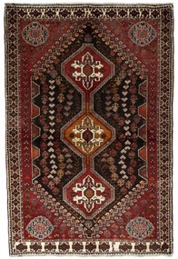 Shiraz Tappeto persiano 140x200 Nero (Iran) Annodato A Mano