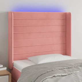Testiera A Led Rosa 103x16x118/128 Cm İn Velluto /