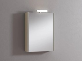 Pensile con luce Akira laccato lucido visone L 51.5 x H 70 x P 15.5 cm