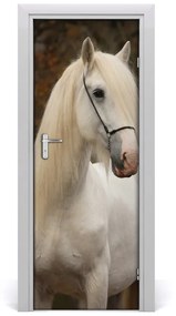 Adesivo per porta interna cavallo bianco 75x205 cm
