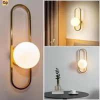 Applique decorativo lampada parete bronzo LED G9 paralume palla vetro bianco luce ingresso camera da letto soggiorno 230V