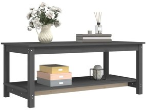 Tavolino da salotto grigio 110x55x45 cm legno massello di pino