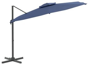 Ombrellone a Sbalzo Doppio Piano Azzurro 400x300 cm