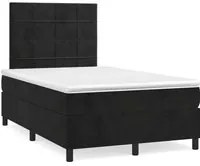 Letto a Molle con Materasso e LED Nero 120x190 cm in Velluto 3270313