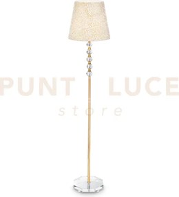 Queen lampada da terra 1 luce attacco e27 oro con paralume