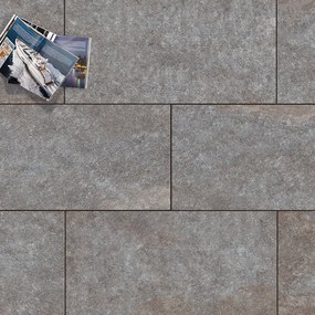 Lastra di cemento Coloss Porfido in gres naturale grigio L 120 x L 60 cm, spessore 20 mm