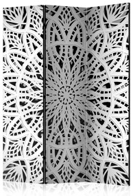 Paravento design Mandala Bianca - mandala orientale bianca con figure geometriche