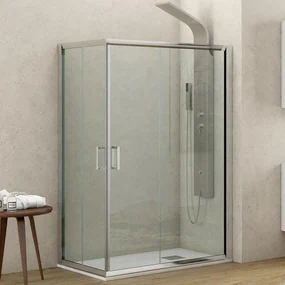 Kamalu - Box doccia 100x80 altezza 180 cm cristallo trasparente K410