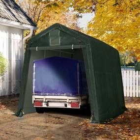 TOOLPORT Tenda garage 2,4x3,6m, Telo in PE, verde scuro - (8045)