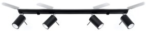 Plafoniera da Soffitto in Acciaio 4xGU10 RING 4L Orientabile Nera