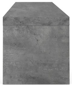 Tavolo TV doppio nero con decoro in cemento , 125 x 40 cm Cliff - TemaHome