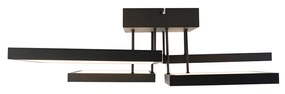 Plafoniera nera incl. LED dimmerabile a 3 livelli 4 luci - Lejo