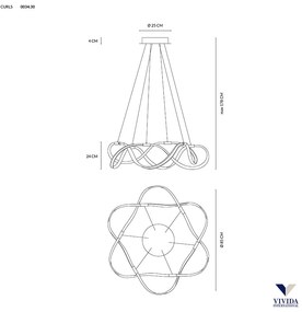 Curls sospensione dim 60w 3600lm 3000k